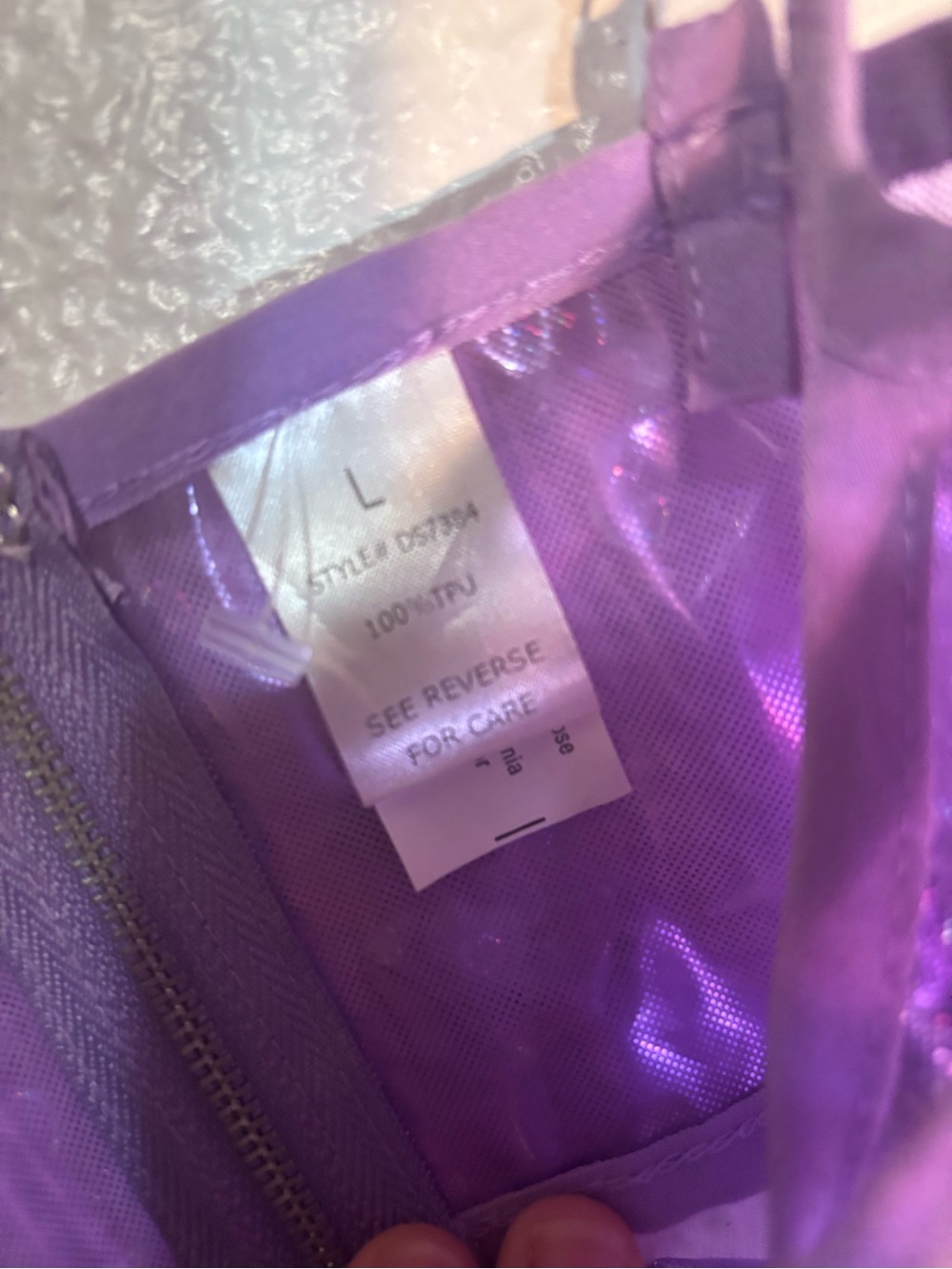 Purple Holographic Two-Piece Rave Set - Picture 4 of 6